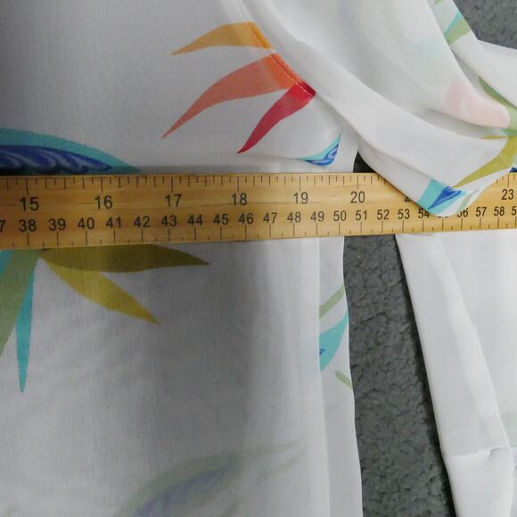 Banana Bay Fine Resort Wear Wrap Womens Size S White Floral Tie Front - Picture 10 of 13